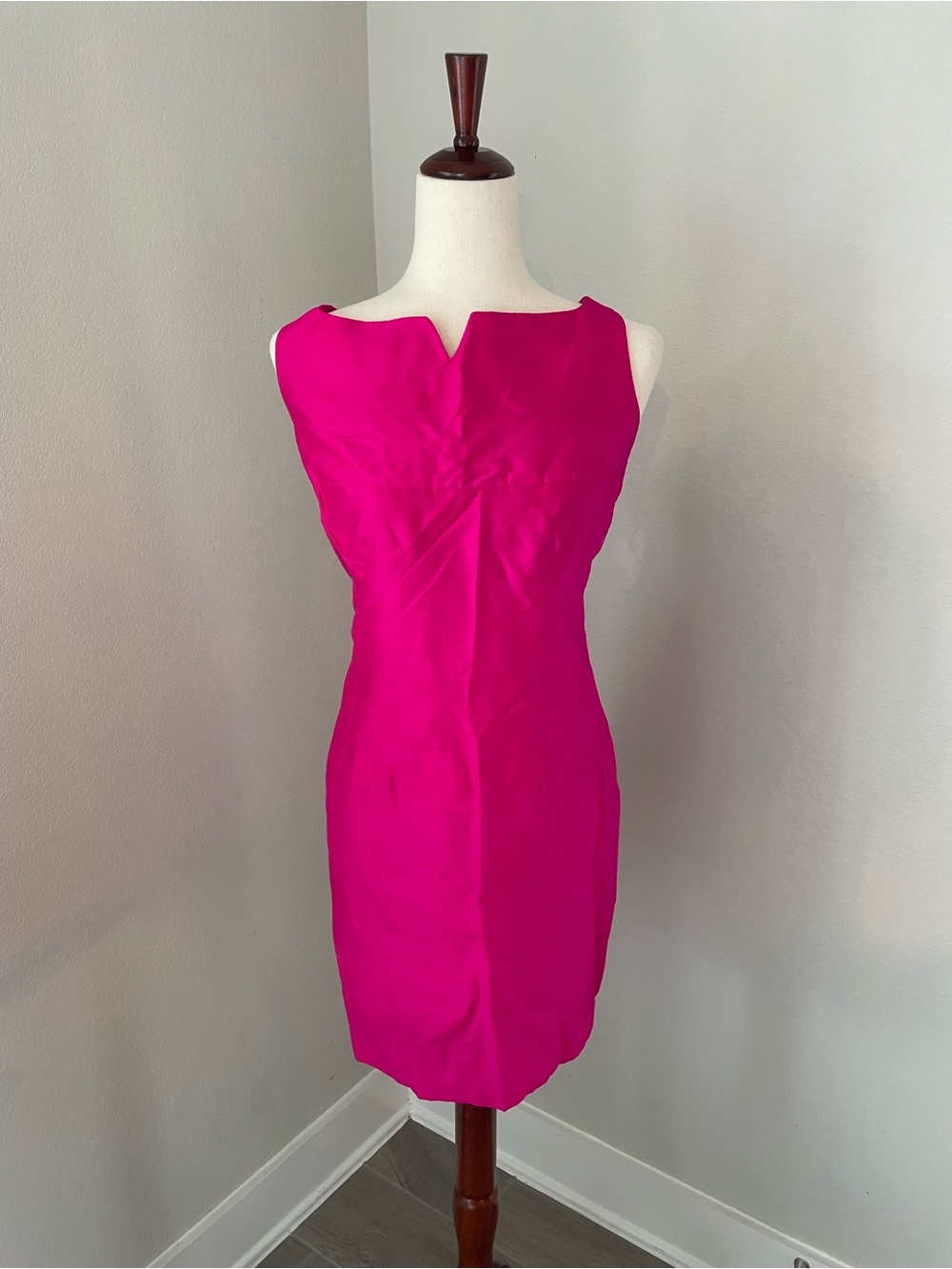Vintage Tadashi Silk Hot Pink Cocktail Dress Mini Corset Size 10 Barbiecore